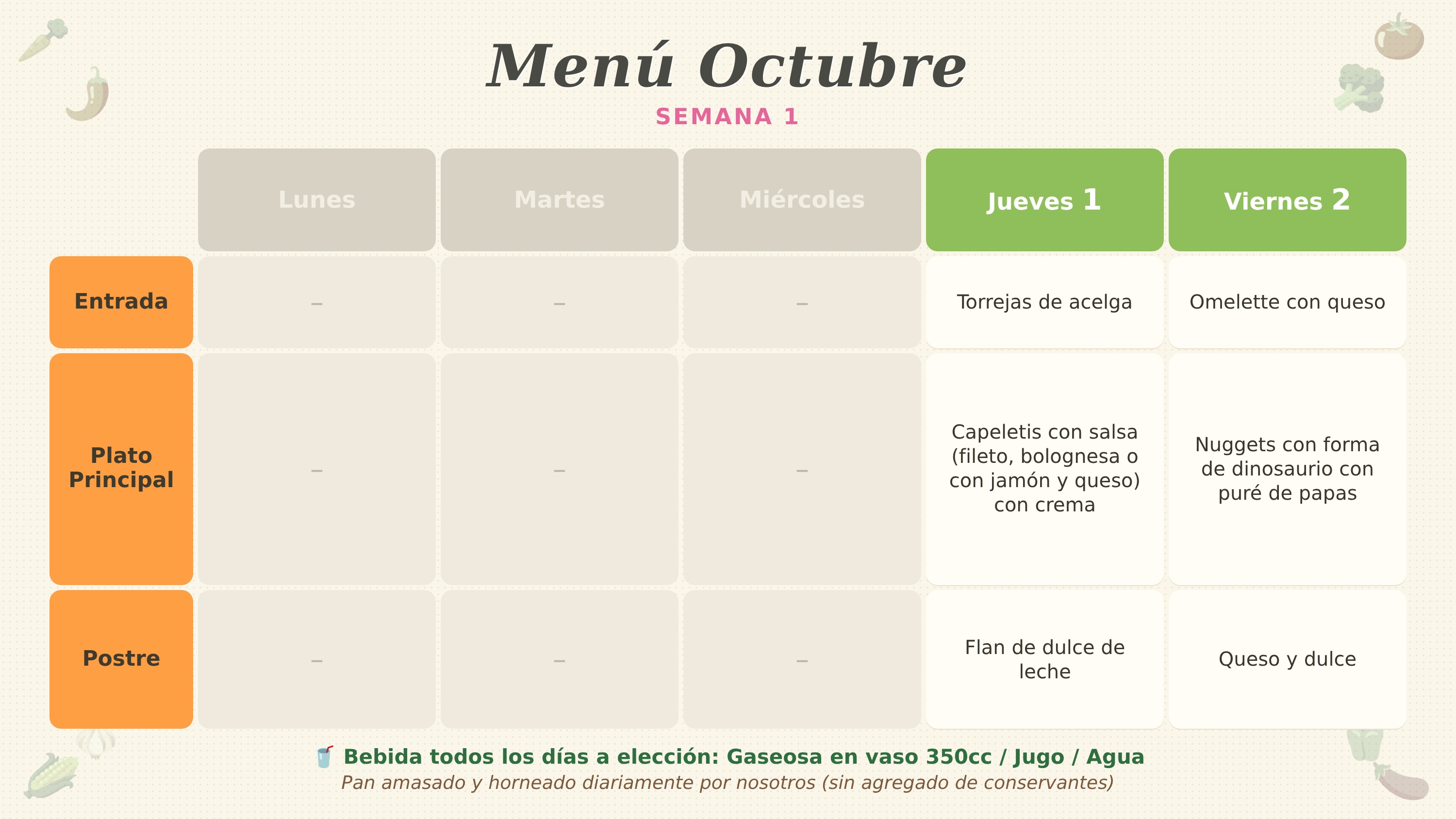 Menú Septiembre — Semana 1