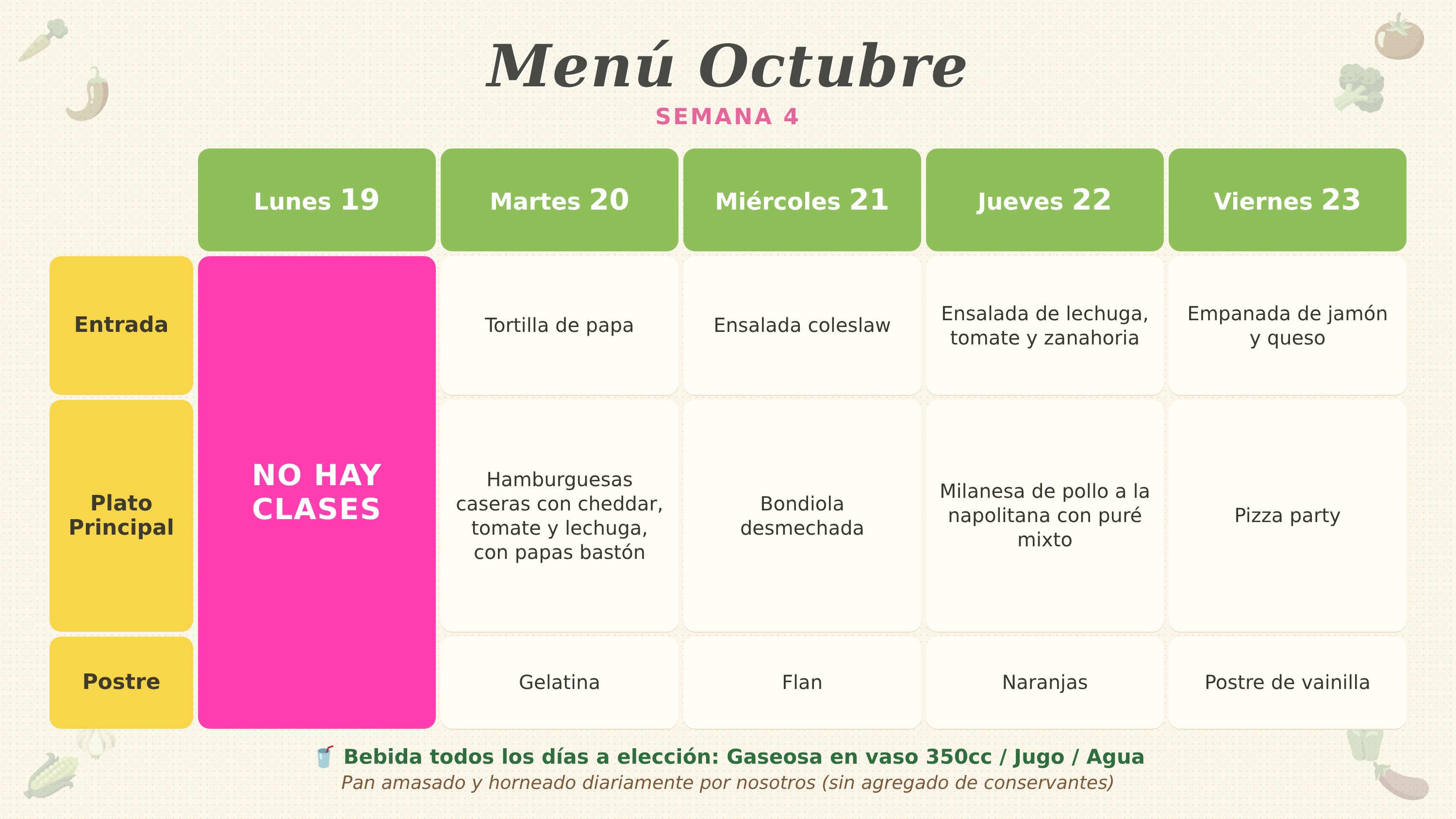 Menú Septiembre — Semana 4